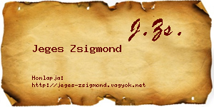 Jeges Zsigmond névjegykártya